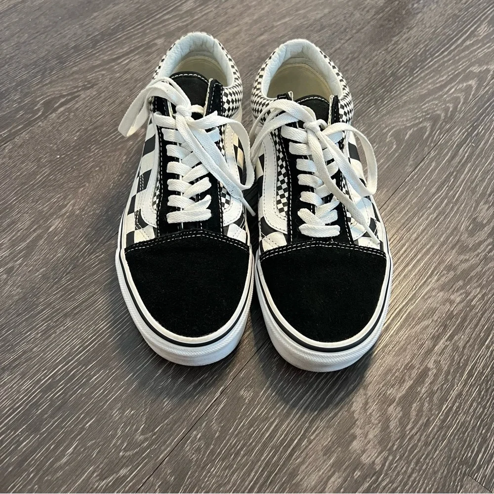 Vans Old Skool “Mix Checker” in Black/True White - Picture 3 of 10